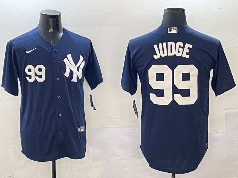 Men New York Yankees 99 Judge Drak Blue Game 2025 Nike MLB Jersey style 7